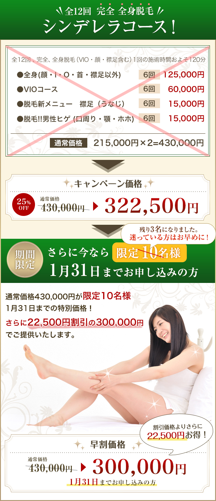 シンデレラコース 期間限定キャンペーン価格